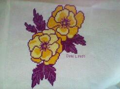 Cross stitch square for Maisie W's quilt
