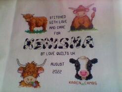Cross stitch square for Kenisha F's quilt