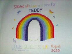 Cross stitch square for Teddy N's quilt