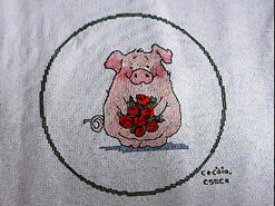 Cross stitch square for (QUILTED) Circles 4's quilt