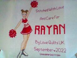 Cross stitch square for Rayan H's quilt