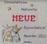 Cross stitch square for Neve T's quilt