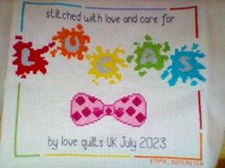 Cross stitch square for Lucas R's quilt