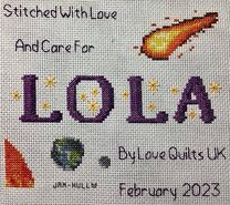 Cross stitch square for Lola A's quilt