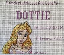 Cross stitch square for Dottie J's quilt