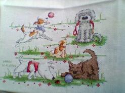 Cross stitch square for Liberty P's quilt