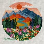 Cross stitch square for Rosalind M's quilt