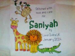 Cross stitch square for Saniyah S's quilt