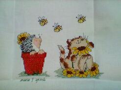 Cross stitch square for Cara-Grace's quilt