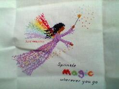 Cross stitch square for Faith A's quilt