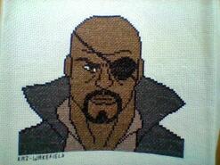 Cross stitch square for Christian A's quilt