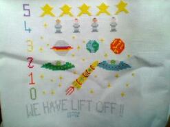 Cross stitch square for Oakley C's quilt