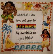 Cross stitch square for Bella P's quilt