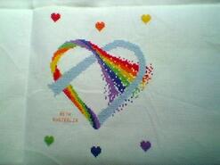 Cross stitch square for Bella P's quilt