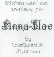 Cross stitch square for Anna-Mae's quilt