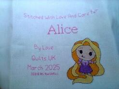 Cross stitch square for Alice's quilt