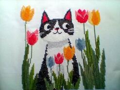 Cross stitch square for Seren's quilt