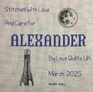 Cross stitch square for Alexander S's quilt