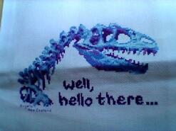 Cross stitch square for Oakley T's quilt