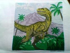 Cross stitch square for Oakley T's quilt