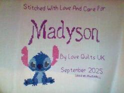 Cross stitch square for Madyson J's quilt