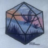 Cross stitch square for Drew B's quilt