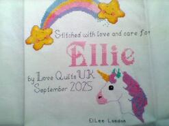 Cross stitch square for Ellie I's quilt