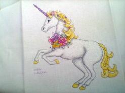 Cross stitch square for Ellie I's quilt