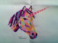 Cross stitch square for Ellie I's quilt