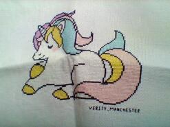 Cross stitch square for Ellie I's quilt