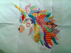 Cross stitch square for Ellie I's quilt