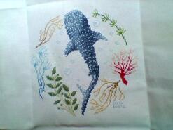 Cross stitch square for Noah M's quilt