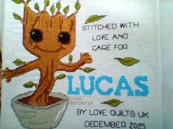 Cross stitch square for Lucas L's quilt