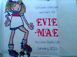 Cross stitch square for Evie-Mae's quilt