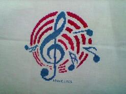 Cross stitch square for Evie-Mae's quilt