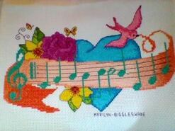 Cross stitch square for Evie-Mae's quilt