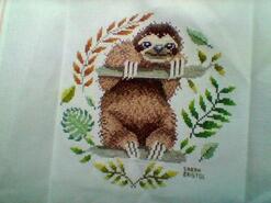 Cross stitch square for Arlo T's quilt