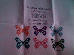 Cross stitch square for Neve D's quilt