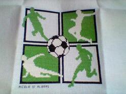 Cross stitch square for Theo's quilt