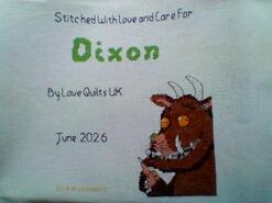 Cross stitch square for Dixon's quilt