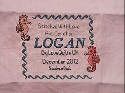 Cross stitch square for Logan C's quilt