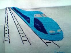 Cross stitch square for Isaac P's quilt