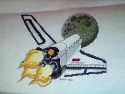 Cross stitch square for Coby-Fynn's quilt