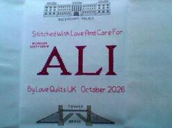 Cross stitch square for Ali K's quilt