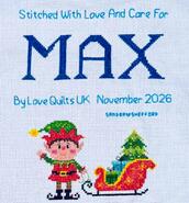 Cross stitch square for Max H's quilt
