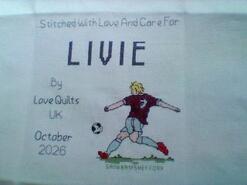 Cross stitch square for Livie J's quilt