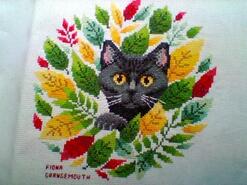 Cross stitch square for Dexter B's quilt