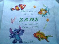 Cross stitch square for Zane's quilt