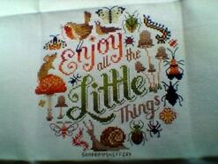 Cross stitch square for Arabella B's quilt