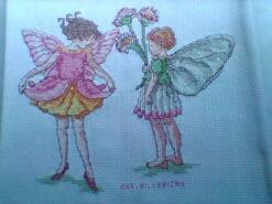 Cross stitch square for Arabella B's quilt